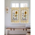 thumbnail image 2 of Sunflowers 2 Panel Kitchen Curtains for Windows, Yellow Floral Botanical Checkered Rustic Bathroom Privacy Curtain, Home Décor Window Treatment for Bedroom/Living Room 55"x45", 2 of 6
