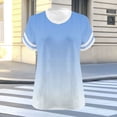 thumbnail image 6 of gakvbuo Women'S Plus Size Tunic Tops Oversized V-Neck Short Sleeve Color Blocks Summer Shirt Loose Sports T-Shirt, 6 of 8