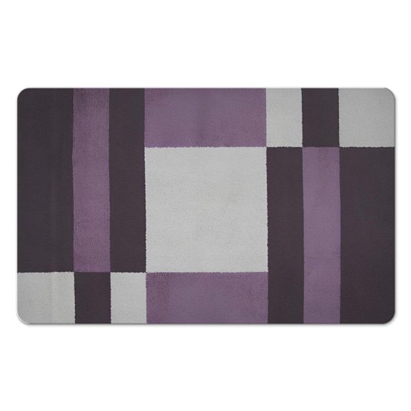 Upgrade Your Space with the 20x32 Inch Bathroom Rug from Rockwood Collection - Modern Geometric Patchwork Design Ideal for Bedroom, Office, Living Room, Entryway on Hardwood Floors