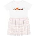 thumbnail image 3 of Inktastic Cleveland Heart Solid Orange Girls Toddler Dress, 3 of 5