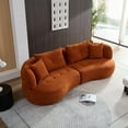 thumbnail image 6 of Modern Orange Sectional Sofa with Removable Pillows (220×80×75cm), Durable Fabric, Solid Wood Frame, 6 of 12