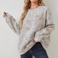 thumbnail image 5 of Sudaderas para mujer con estampado 3D de hojas de arce y sudaderas Realtree con cuello redondo y manga larga sin capucha, ropa gráfica Y2k, 5 of 5