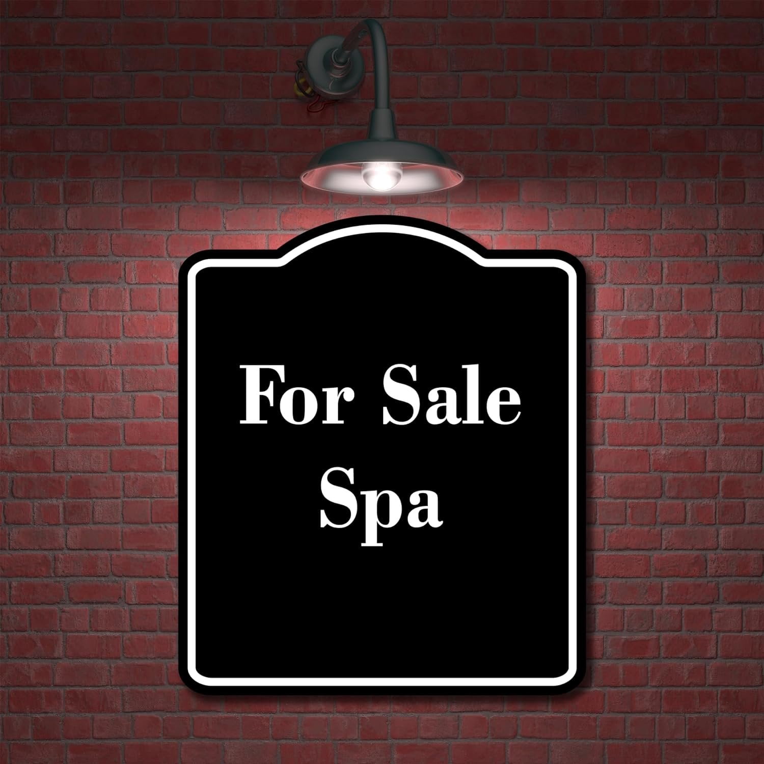 For Sale Spa BLACK Aluminum Composite Sign 15''x18''
