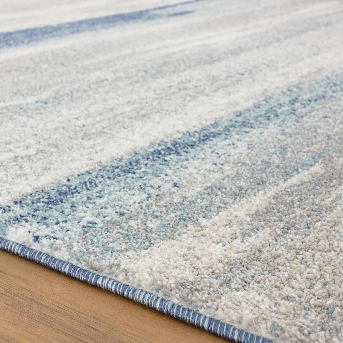 Luxe Weavers Lagos Collection 7501 Blue 4x5 Abstract Area Rug