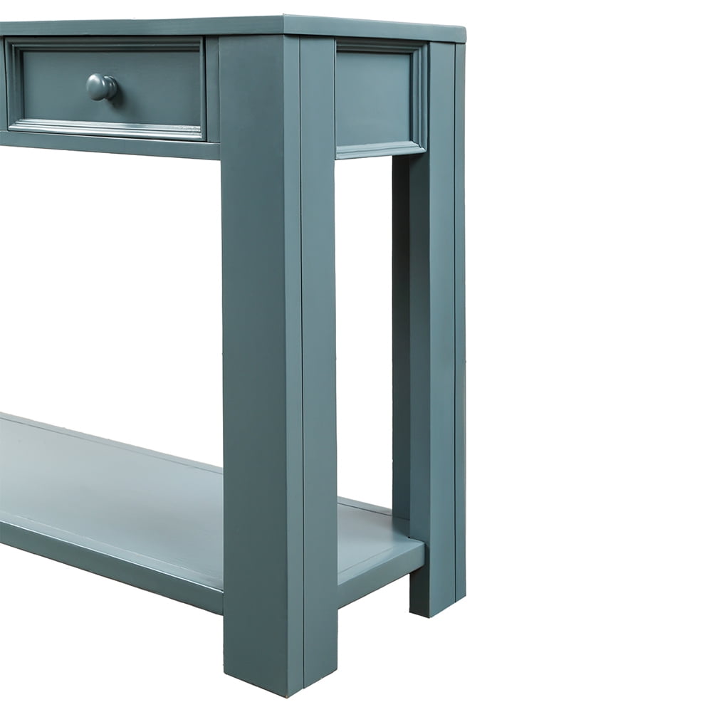 Lowestbest 64" Console Table for Entryway, Modern Sofa Table with Storage Drawer, Bottom Shelf Entryway Table for Hallway, Dark Blue Lowestbest 64" Console Table for Entryway, Modern Sofa Table with Storage Drawer, Bottom Shelf Entryway Table for Hallway, Dark Blue