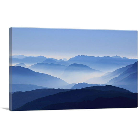 ARTCANVAS Foggy Mountains Home Decor Rectangle Canvas Art Print - Size: 18" x 12" (1.50" Deep)
