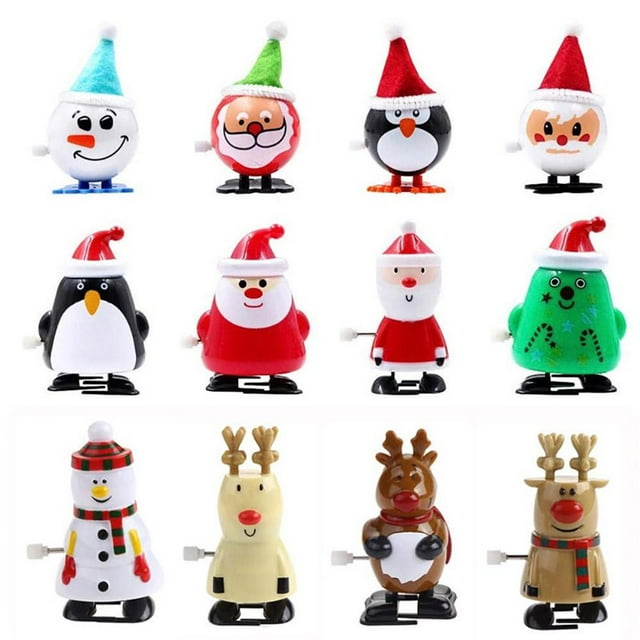 De Juguetes De Cuerda De Dibujos Animados, Juguetes De Cuerda De Papá Noel, Regalos De Navidad Para Niños 12 Uds. Yuarrent HA038044-00