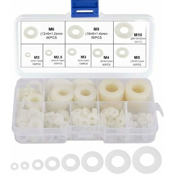 Nylon washer plastic spacer m2 m2.5 m3 m4 m5 m6 m8 m10 flat washer round 520 pcs