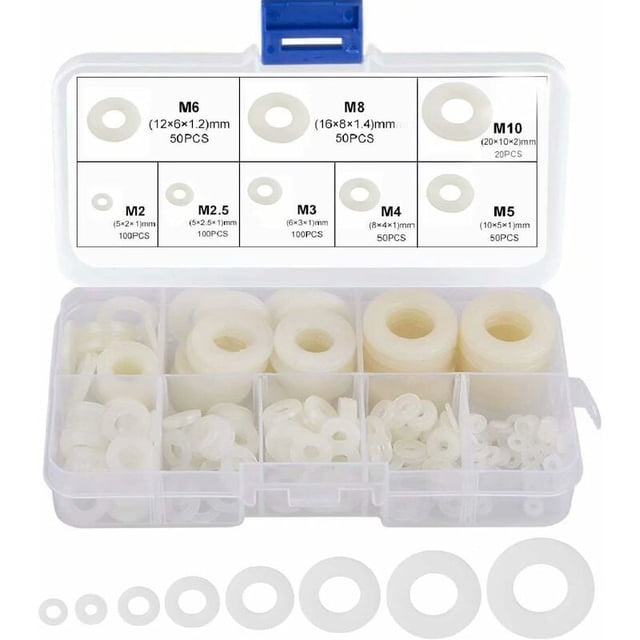 Nylon washer plastic spacer m2 m2.5 m3 m4 m5 m6 m8 m10 flat washer round 520 pcs
