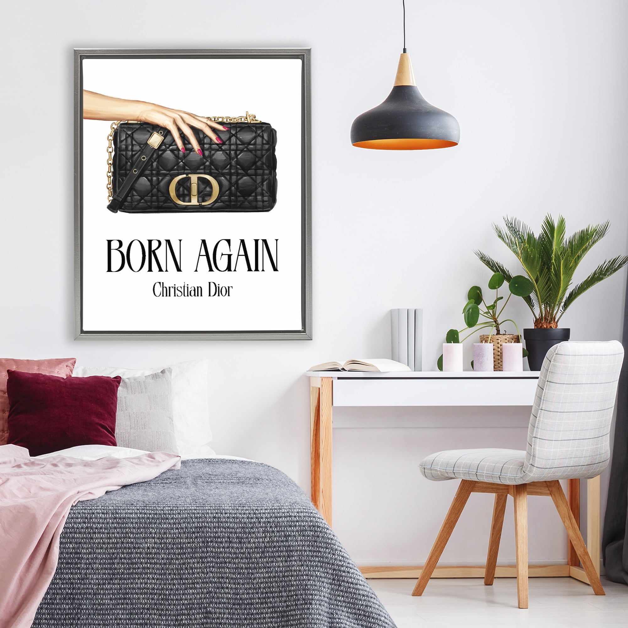 Stupell Industries Born Again Christian Luxury Gray Framed Floater Canvas Wall Art, design by Ziwei Li