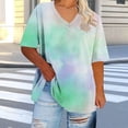 thumbnail image 3 of GERsome Plus Size Tops Womens V-Neck Summer Short Sleeve T-Shirts Loose Fit Basic Shirts Size 3XL, 3 of 5