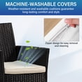 thumbnail image 5 of Brite Stainless Steel and FE Wicker Black 3-Piece Outdoor Conversation Set, 5 of 8