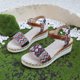 thumbnail image 4 of MKLEKYY Sandalias Flexi para Mujer, Con Punta Redonda, Hebilla, Correa, Verano, Tacón Bajo, Suela Gruesa, Cuñas, 4 of 4