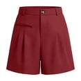 thumbnail image 6 of Hilenly Dressy Casual Shorts for Women High Waisted Summer Lounge Pleated Shorts Elastic Waisted Tailored Work Shorts with Pockets, 6 of 8