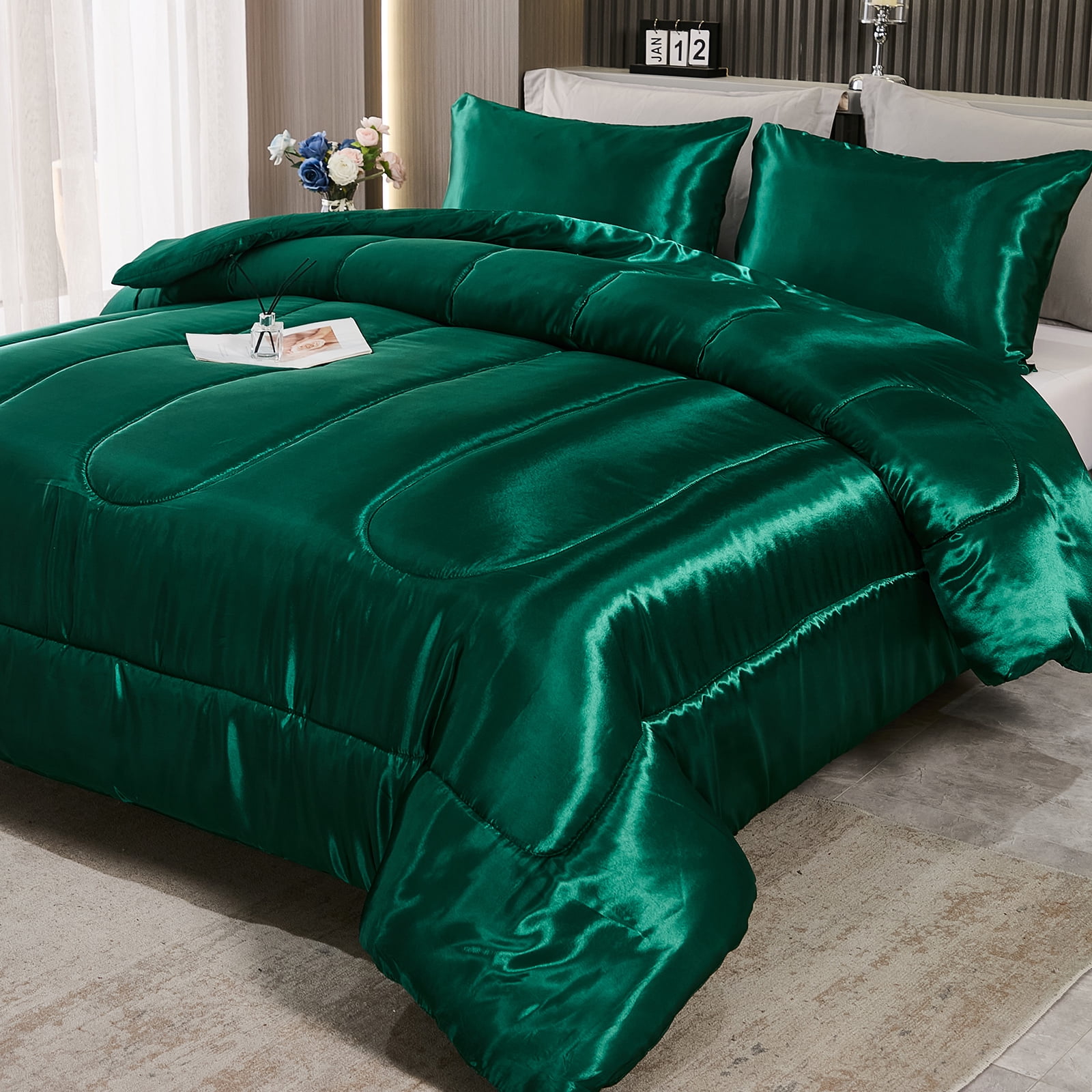Satin Comforter Set King Silk Like Pink Bedding Set Luxury Hotel Silky Bed Home Deocr Sexy Silky Down Comforter Light Pink Bed Set