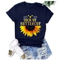 thumbnail image 2 of Gibobby Casual Playera de Manga Corta para Mujer Mujeres Casual Girasol Mangas O-cuello Camiseta suelta Blusa Tops(Marina,XL), 2 of 5