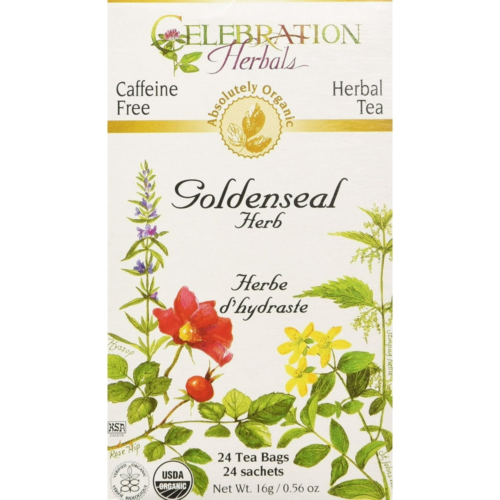 Celebration Herbals Organic Goldenseal Herb Tea Caffeine Free 24 Tea