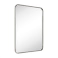 thumbnail image 4 of 24x32'' Brushed Nickel Mirrors for Bathroom,Bathroom Vanity Mirror, Rounded Rectangle Mirror, Stainless Steel Anti-Rust Tube Metal Frame Wall Mounted Mirror, Vertically/Horizontal Hanging, 4 of 9