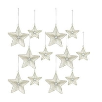 Melrose Star Glass Christmas Ornaments - 5.75" - 12ct