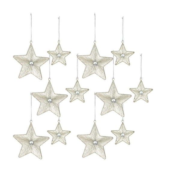 Melrose Star Glass Christmas Ornaments - 5.75" - 12ct