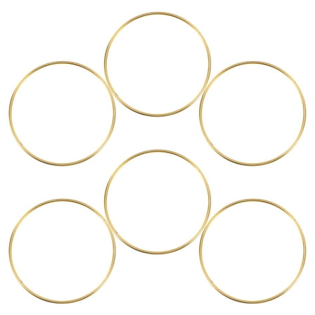YOSADIER 6pcs Circle Ring Metal Hoops for Crafts in Golden for Wedding Decorations