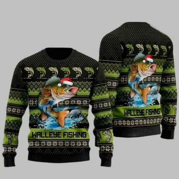 Walleye Fishing 3D Christmas Sweater