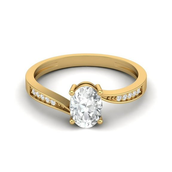 1.55 Carat Oval Moissanite Diamond E Color VS1 Clarity Brilliant Cut 925 Sterling Silver Gold Vermeil Solitaire Halo Ring
