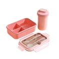 thumbnail image 2 of Lunch Box with Compartments, QQZ Spill Proof Bento Container for Adults, Large Capacity 1200ml Microwave Dishwasher Safe Plastic Lunch Box with Fork Spoon, Pink, 2 of 6