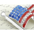 thumbnail image 4 of Alilang America USA Patriotic American Red White Blue Crystal Rhinestone Waving Flag Brooch Pin, 4 of 5