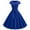 Blue, variant on Rigardu summer dresses for women Vintage V Neck Short Sleeve Solid Color Casual Dress Cocktail Evening Dress womens dresses Black L