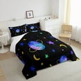 thumbnail image 3 of Star Bedding Full Size Planet Comforter Sets for Boys Girls Purple Gradient Bedding Comforter Set Outer Space Universe Themed Duvet Insert Kids Galaxy Starry Sky Decor Quilt 3 Pcs with 2 Pillowcases, 3 of 6