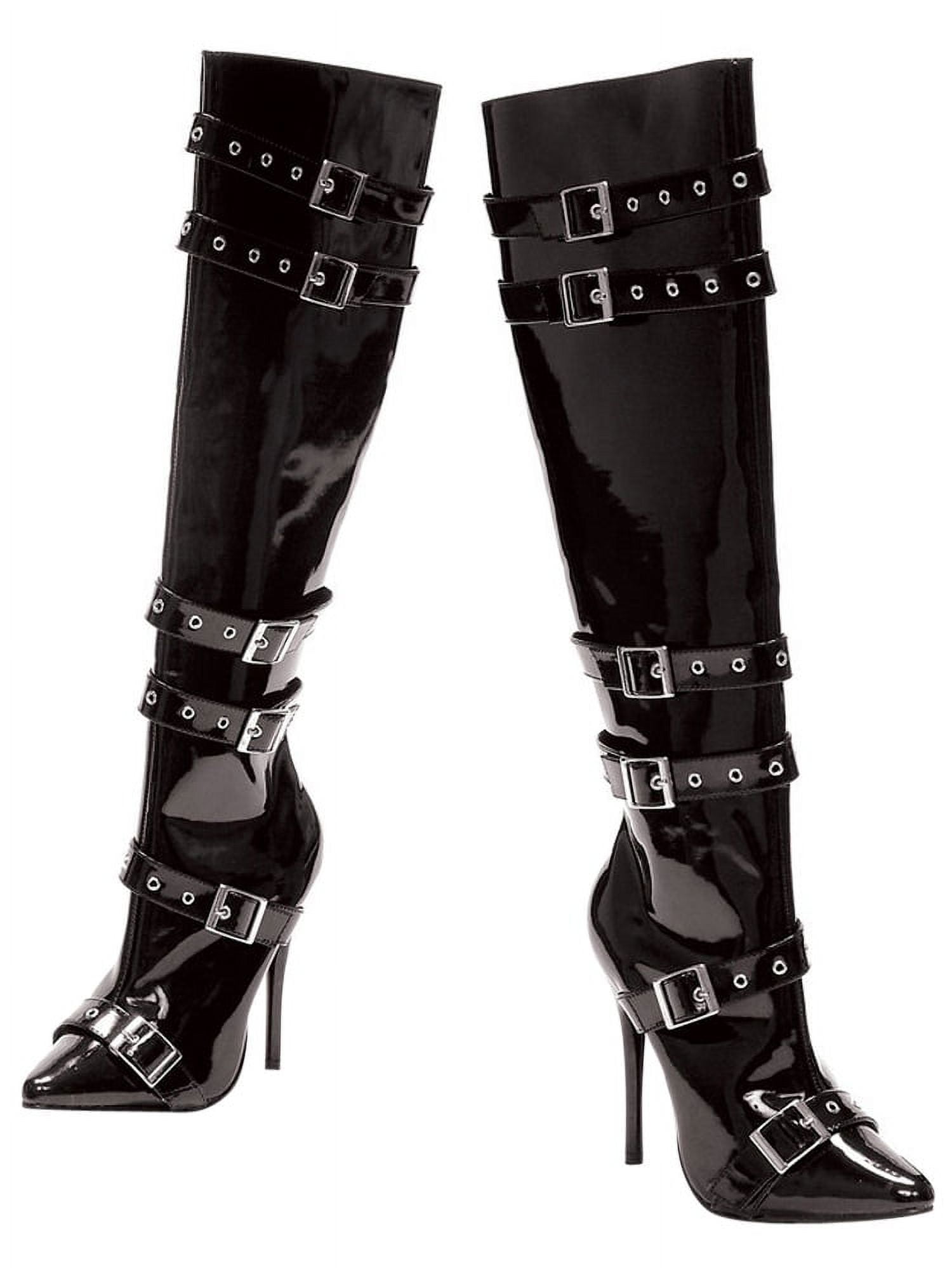 Buckle high heel boots hotsell