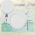 thumbnail image 3 of Ambesonne Victorian Place Mats Set of 4, Curvy Lines Wave Flowers, Standard Size, Pale Green Mint Green, 3 of 6