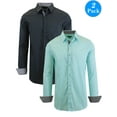 thumbnail image 5 of Men's Long Sleeve Stretch Cotton Dress Shirts (2-Pack), 5 of 12
