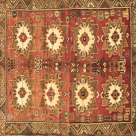 Ahgly Company Indoor Square Persian Brown Traditional Area Rugs, 4' Square