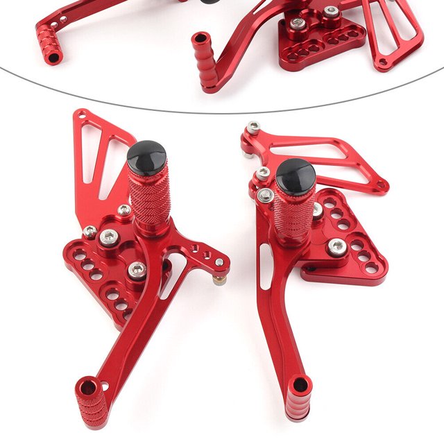 Estriberas traseras para motocicleta Suzuki GSXR1000 K5 2005 2006, color rojo, Reino Unido