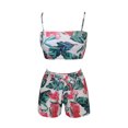 thumbnail image 3 of Puntoco Plus size Womens swimsuits clearance Tropical Plant Print Split Swimsuit Pattern Beach Bikini Set Green, 3 of 9