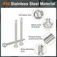 thumbnail image 3 of Uxcell 50 Paquete #8 x 2" Tornillos autorroscantes, Tornillos autoperforantes de acero inoxidable 410 para metal, Cabeza de arandela hexagonal para chapa metálica, 3 of 5