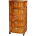 thumbnail image 2 of Oriental Furniture Natural Fiber Chest of Drawers, 5 Drawer, Honey color, 2 of 5