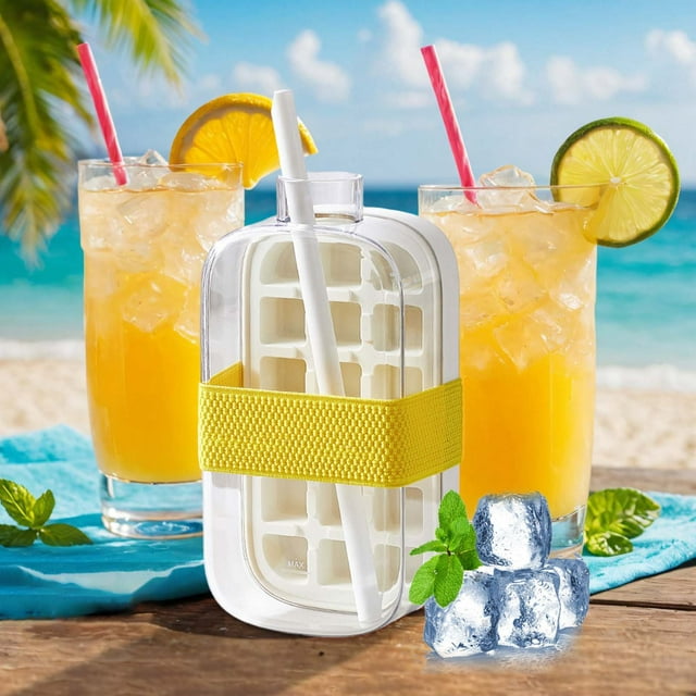 Xihbxyly Hielera Portátil, Contenedor de Popote para Hacer Hielo Rápidamente, Hielera Ligera, Disfruta de Bebidas Refrescantes En Cualquier Momento, Actividades Al Aire Libre, Fiestas de Verano, Dise