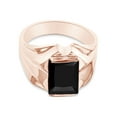 thumbnail image 3 of AFFY 1.75 Carat Black Onyx Bold Solitaire Ring In 14K Rose Gold Plated 925 Sterling Silver For Men's Ring Size 9.5, 3 of 4