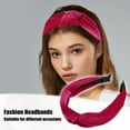 thumbnail image 3 of Unique Bargains Knotted Headbands Hairband for Women 1.2 Inch Wide 1 Pcs Rose Red, 3 of 7