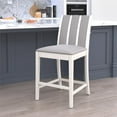 thumbnail image 3 of Hillsdale Iris 25.75" Wood Coastal Counter Stool in White/Gray, 3 of 8