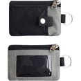 thumbnail image 3 of Minimalist RFID Blocking Small Wallet with ID Window,WaterResistant Zip Id Case Wallet with Lanyard Keychain for Cards,Cash,Travel,Women,Men (Black), 3 of 6