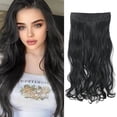 thumbnail image 1 of Hair Extensions Secret Hidden Wire In Real Long Thick Straight Curly Headband For Women,Black Pullover Toupee, 1 of 1