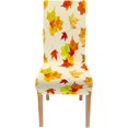 thumbnail image 2 of Fall Chair Covers Set of 4 Watercolor Maple Leaves Stretch Chair Covers Removable Washable Fall Thanksgiving Dining Chair Cover for Kitchen, 2 of 5