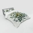 thumbnail image 2 of Ambesonne Eucalyptus Leaves Bedding Set 4 Pcs, Branch Triangle, Queen, Laurel Green White, 2 of 2