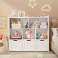 thumbnail image 6 of Asofer Kids 4-in-1 Play Furniture Sets, Christmas Gift Toddler Chairs & Multi-Storage Bookshelf, Reversible Whiteboard/Blackboard 3 Movable Drawers, Eco-Friendly Wood for Play Study, White & Gray, 6 of 7