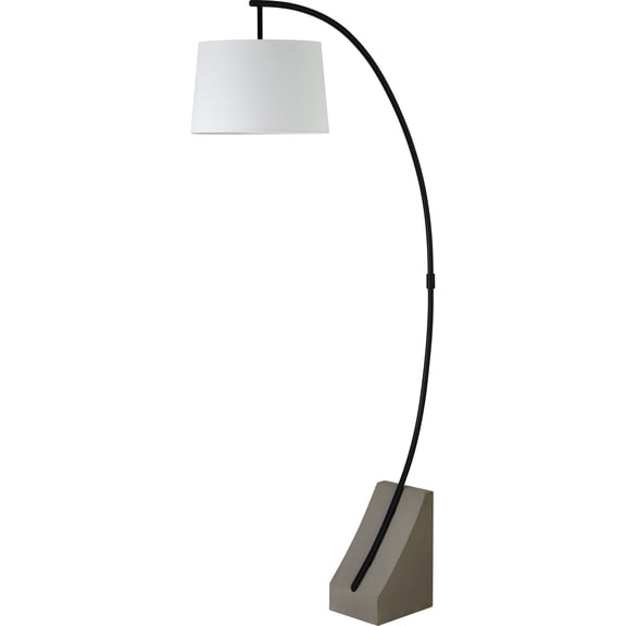 Renwil Weymouth 1-Light Modern Metal Floor Lamp in Gray & White
