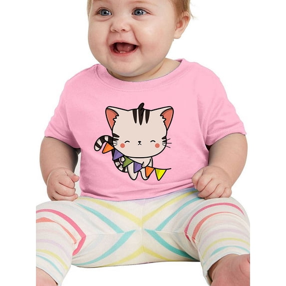 Cute Kittyboo W Flags. T-Shirt Infant -Image by Shutterstock, 6 Months
